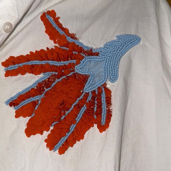 Dhruv Kapoor Anthropologie Floral sequin top Size M - Picture 5 of 8